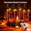WYZworks 10" Fluted LED Pink Grooved Pillar Candles, Remote &