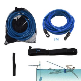 Amindz Pool Swimming Belt, 3 m Adjustable Swimming Trainer, Swimming Resistance Belt, Pool Resistance Training Pull Rope, Pool Swimming Rope for Swimming Pools Resistance Training