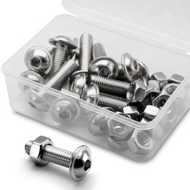 (15 Sets) M8 x 30 mm Allen Screws with Flange and Nuts Set 304 Stainless Steel Rounded Head Screws