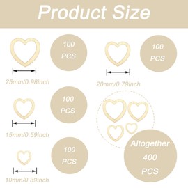 ZAHD Pack of 400 Table Decoration Mini Hearts Decoration DIY Mini Hearts Wooden Hollow Wooden Hearts Small Wooden Hearts Hollow Wedding Decoration Wedding Decoration DIY Craft Embellishments Birthday