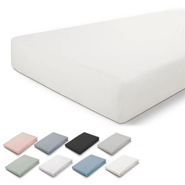 Walra Fitted Sheet 80 x 200 cm, 100% Cotton Fitted Sheet, Perfect Mattress Fit, Soft Feel, Wrinkle & Non-Iron, Off-White