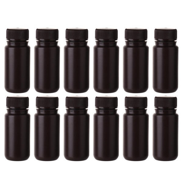 Labvida Amber Reagent Bottle HDPE Wide Mouth Round Plastic Bottles,