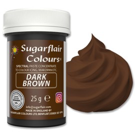 Sugarflair Spectral Dark Brown Lebensmittelfarbe Paste, hochkonzentrierte Lebensmittelfarbe für Buttercreme, Zuckerpaste, Royal Icing, Kuchenmischungen und mehr! Lebensmittelfarbstoff - 25g