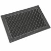 BOVEU Heavy-Duty Outdoor Door Mat Shoe Brush Scraper– Modular Interlocking