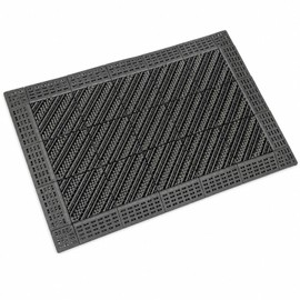 BOVEU Heavy-Duty Outdoor Door Mat Shoe Brush Scraper– Modular Interlocking Bristle Boot Scraper – All-Weather Mud & Snow Shoe Cleaner for High-Traffic Entryway, Garage, & Patio (Gray, 24" x 35")