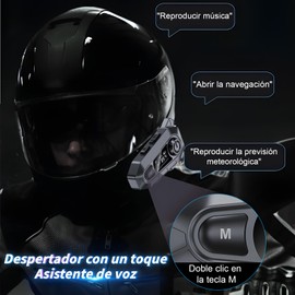 BOJOOM Auricular Bluetooth para Casco de Moto con MicróFono,Pantalla LED,Intercomunicador Moto para Casco Bluetooth V5.4 IPX6,Puede Conectar Dos Dispositivos al Mismo Tiempo, Soporte FM