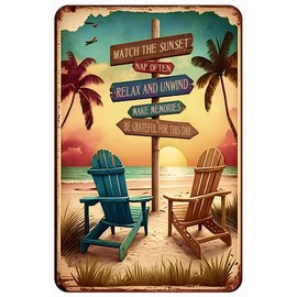 Retro Tin Signs Beach Room Decor Vintage Beachy Bedroom surfboard Wall decor 12x8 Inches Sign For Surfer Girl Aesthetic
