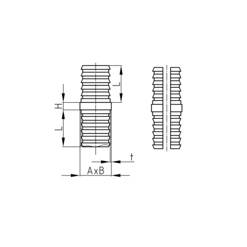 Design61 2 x 2-Way Connector Pipe Connector for Rectangular Pipes