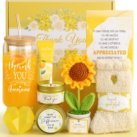 Thank You Gifts for Women, Teacher Appreciation Gifts, Employee Appreciation Gift for Coworkers Nurse Friend Mom Boss Secretary Principal Staff w Thank You Cards - 9PCS Spa Gratitude Gift Baskets Set