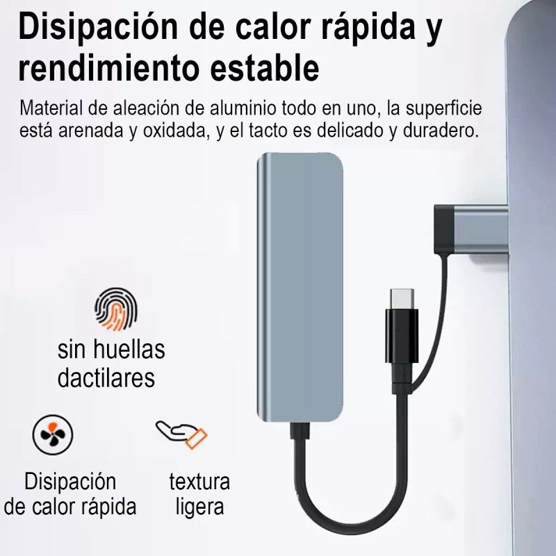 Gomia Usb3.0 Hub 6 En 1 Lector De Tarjetas Sd/tf