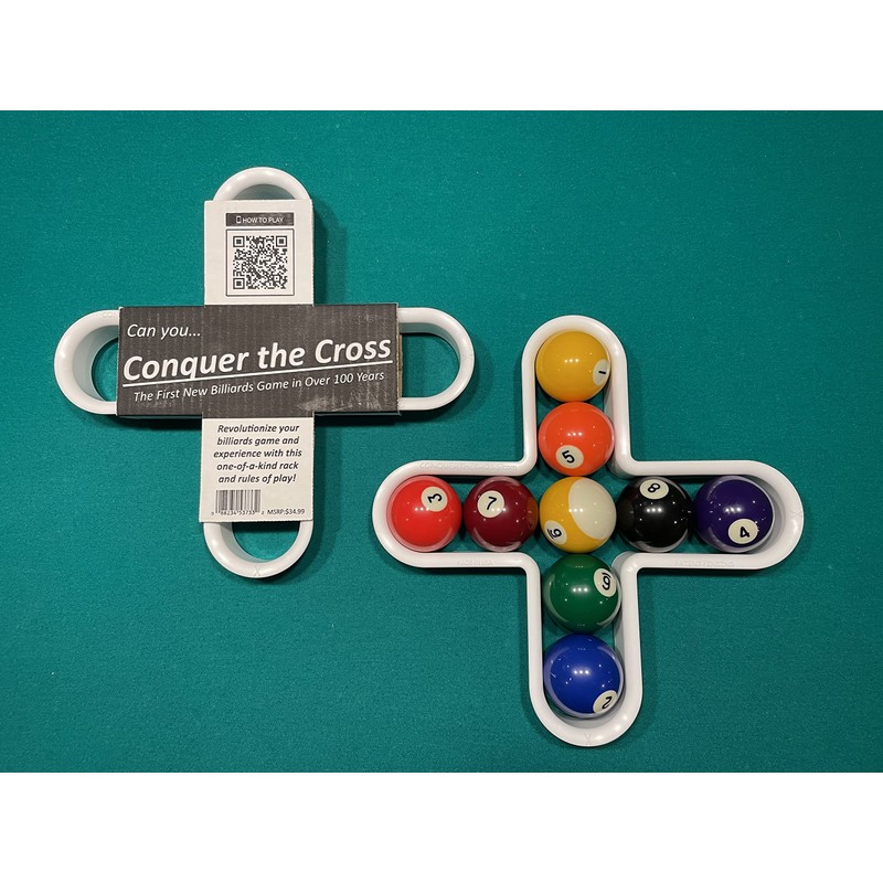 Cross Billiard Ball Rack & Challenge Game (Brilliant White)