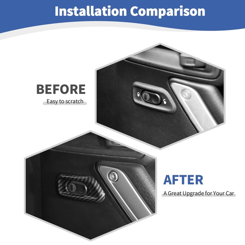 RT-TCZ for Jeep JK Carbon Fiber Door Lock Switch Cover