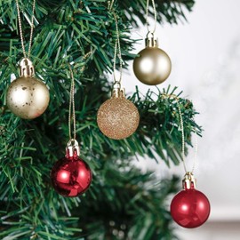 Valery Madelyn Christmas Ornaments Set, 100ct Red and Gold Shatterproof Christmas Tree Decorations Ball Ornaments Bulk, 1.18 Inches Luxury Hanging Ornaments for Xmas Trees Holiday Decor