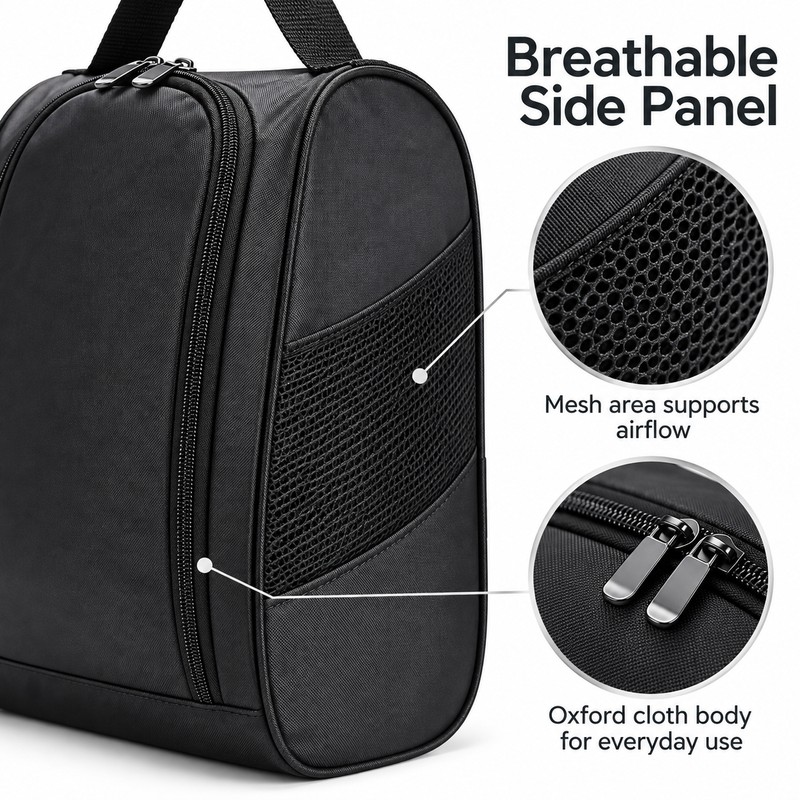 Portable Golf Shoe Bag – Breathable Oxford Cloth Carrier for