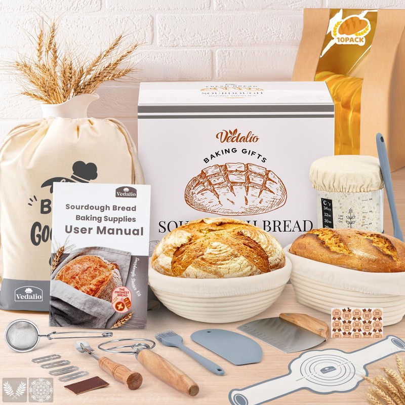 Sourdough Starter Kit, Sourdough Bread Baking Supplies, Bread Proofing Basket,