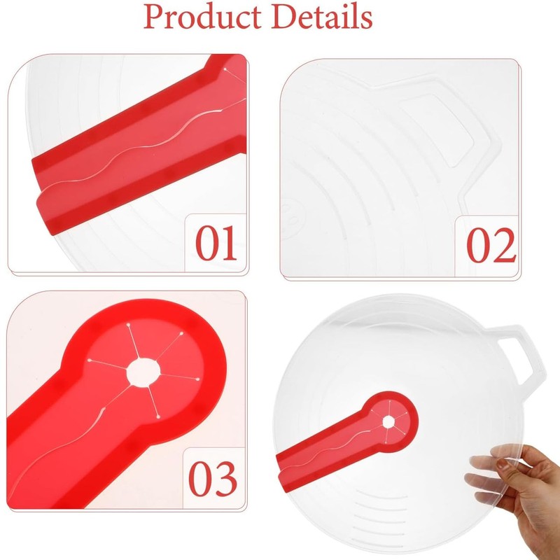 wdcfxy Silicone Mixing Bowl Splatter Guard, Modern Style, White, 12in,
