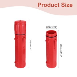 sourcing map Welding Rod Storage Tube, 14 Inch Tungsten Electrode Holder Container Airproof Waterproof 4.5kg Capacity, Red