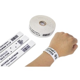 250 Pulseras Térmicas para personalizar o identificar para tus eventos, Brazaletes Plastificados Calidad Premium, para impresoras de escritorio Ribetec, Zebra, TSC, etc