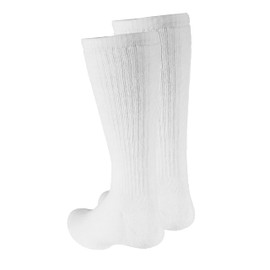 NuVein 8-15 mmHg Medical Compression Socks, Mid Calf Crew Length, Padded Cushion Foot, White, Large
