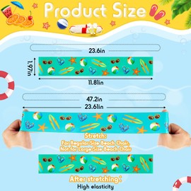 8 Pack Towel Bands for Beach Chairs Cruise Towel Clips for Lounge Beach Pool Chairs Towel Strap Holder Elastic Windproof Beach Accessories for Summer (Fruit, 11.81 x 1.97 Inch)