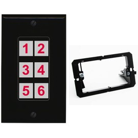 RiteAV 6 Port Custom Wall Plate, 1 Gang w-Bracket, Black/Black, Choose HDMI Coax 3.5mm Banana Cat5/6 Phone RCA Speaker Toslink USB