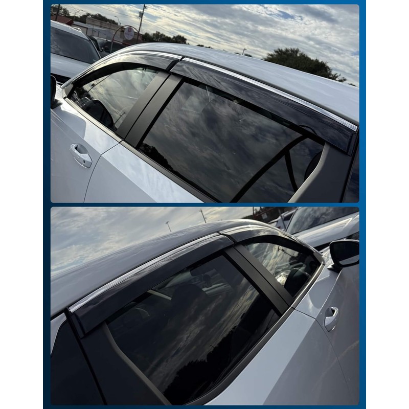 CXZHAZD Shatterproof Tape-On Rain Guards for Nissan Kicks 2025 2026