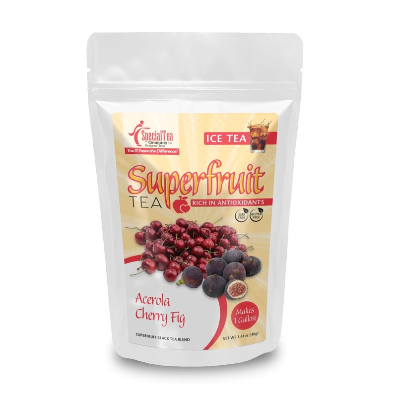 Acerola Cherry Fig Black SUPER FRUIT Tea Blend, Iced Tea