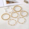 ALRNBY Bead Bracelets Set for Women Dainty 5PCS Statement Beaded