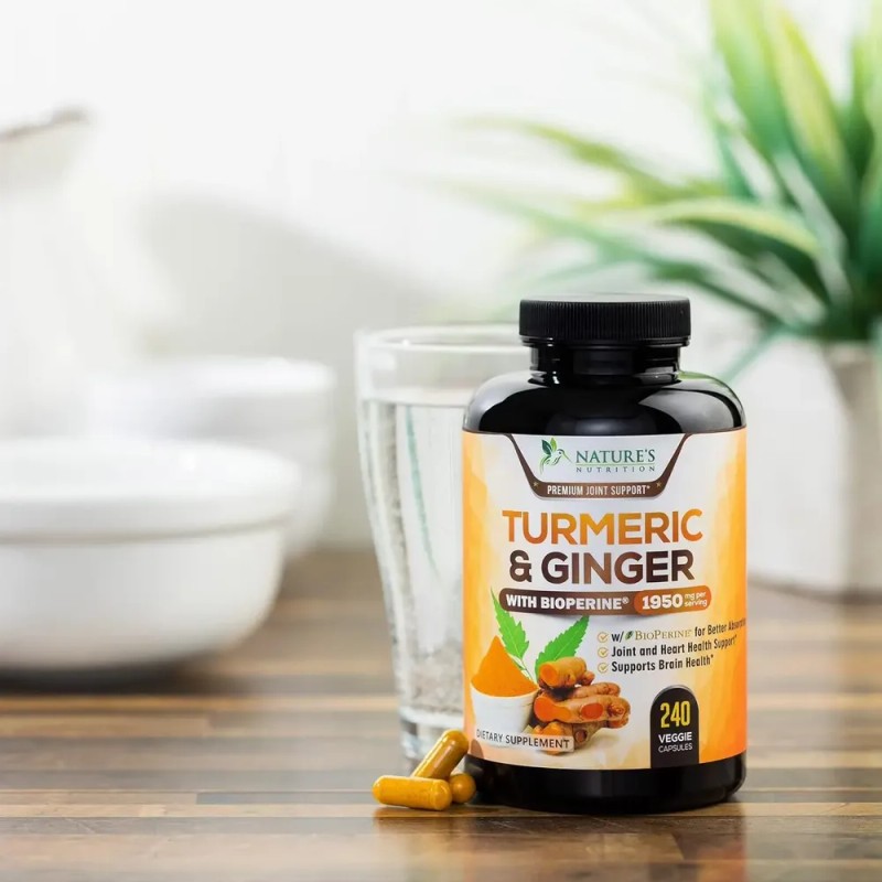 Turmeric Y Ginger Con Bioperina 1950mg Cúrcuma 240 Caps.