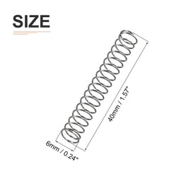 DTGN 0.5x6x40mm(DxODxL) Compression Spring - 10Pack - Good for Machinery - Spring Steel Extension Spring - Gray