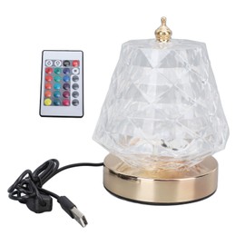 Crystal Table Lamp 16 RGB Color Changing Night Light Romantic LED Water Wave Projection Lamp for Bedroom Living Room