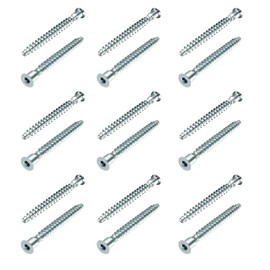 25 Pcs Confirmat Screws,M7 x 50mm, Silver Hex Socket Drive Countersunk Self-Tapping Furniture Connecting Screw Set, Screws Sturdy and Easy-to-Install