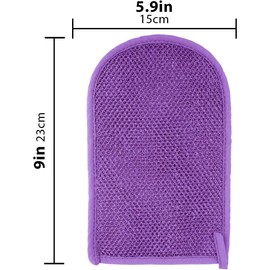 Paquete de 3 guantes exfoliantes de esponja africana de red, esponja de baño de limpieza profunda para piel muerta, guantes de ducha exfoliantes para hombres y mujeres (azul, morado, marrón