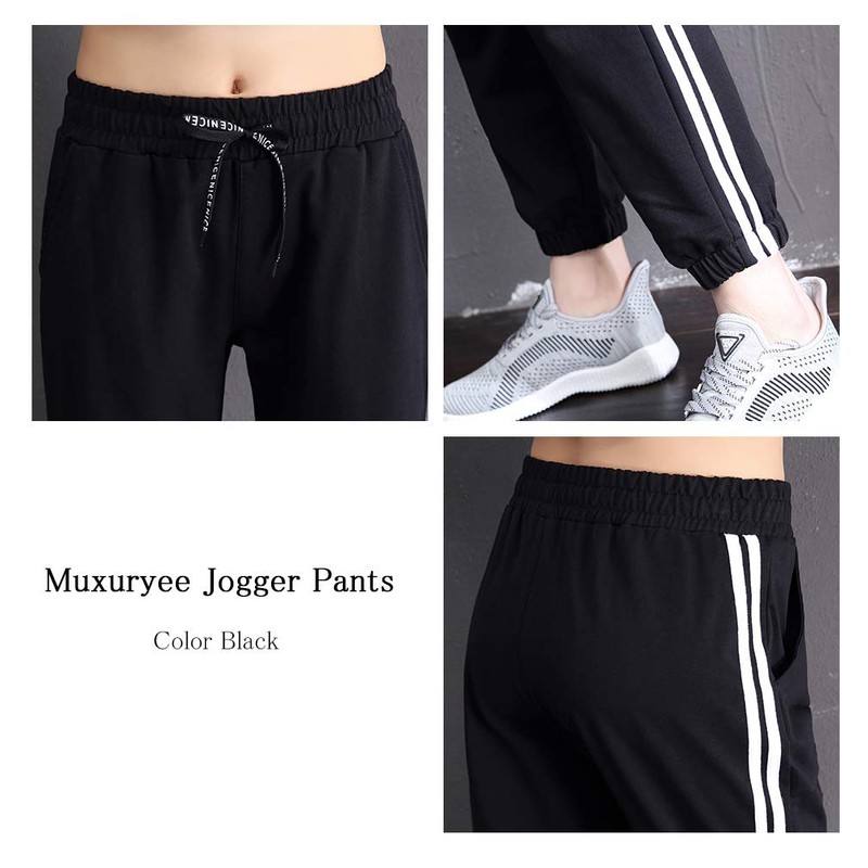 Muxuryee Women's Jersey Jogger Pants, Bottoms, Side Stripes, Sportswear, Women's