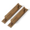 Goo-Ki Cabinet Pulls with Backplate Back Plate Antique Brass, 5"