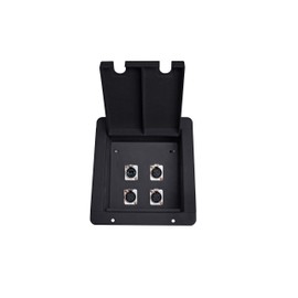 Elite Core | FB4 | Recessed Floor Box | 3 XLRF and 1 EtherCon Pass-Through Connections