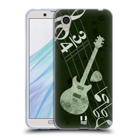 Head Case Designs Gitarre Musik Soft Gel Handyhülle Hülle kompatibel mit Sharp Aquos Sense2 SHV43