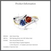 Gem Stone King 925 Silver and 10K Yellow Gold Red
