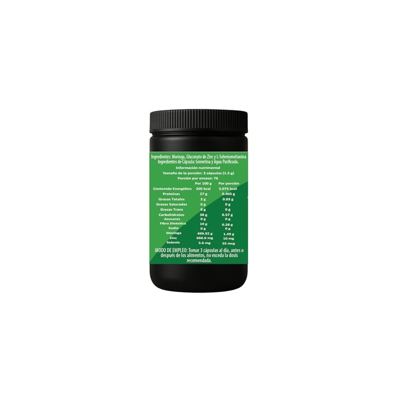 Moringa con Zinc y Selenio | 230 Cápsulas de 500