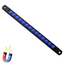 Reniteco Magnetic Socket Organizer, 1-Piece Heavty Duty ABS Socket Holder, Socket Rail for Tool Box, Premium Quality 360° Swivel Socket Rack with 14 Clips for 3/8-Inch(Blue)