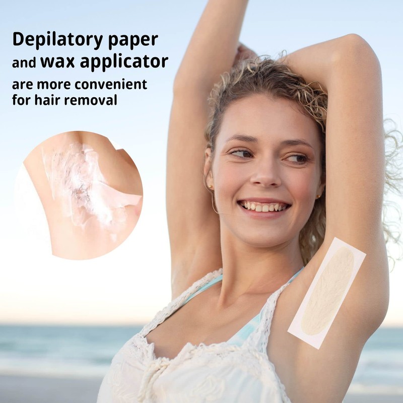 100 Pcs Professional Paper Wax Strips, Non-Woven Waxing Strips for