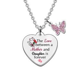Mom And Daughter Necklaces Adjustable Women Mothers Day Birthday Gift Mommy Girl Love Forever Jewelry Keepsake Graduation Accompany Appreciate Thanksgiving Mum Christmas Family Presents Cat Design
