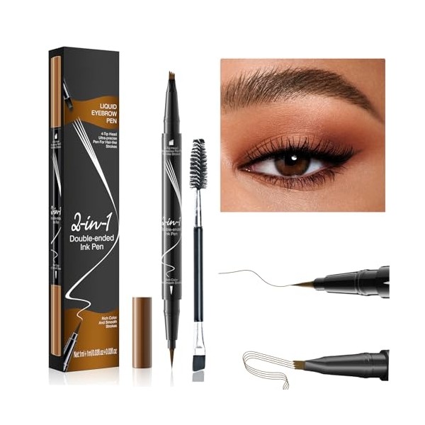 Eyebrow Pen, 2-in-1 Eye Brow Pencils with Brush - Waterproof