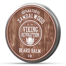 VIKING REVOLUTION Bálsamo para Barba con Sándalo - 100% Natural con Aceites de Argán y Jojoba - Suaviza, Hidrata y Moldea la Barba - 60 g
