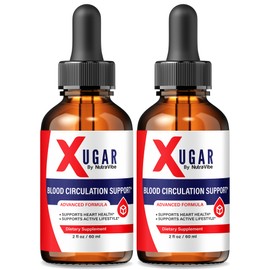 (2 Pack) Xugar Drops – Daily Liquid Support with a Premium, Natural Blend to Help Maintain Balanced Levels, Circulatory Health & Natural Flow | Clean, Easy-to-Use Gotas (60 Servings)
