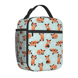 LWDZLHD Red Panda Lunch Box Insulated Lunch Bag for Men Women Portable Lunchbox Reusable Leakproof Cooler Tote Bag for Camping Office Travel Picnic
