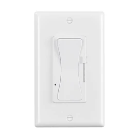 12V - 24V DC Dimmer Switch, PWM LED Slide Dimmer Switch for LED Strip Lights, Single Color, Wall Plate Included (1 Pack, White)