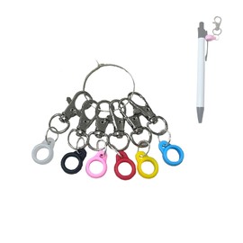 SPANSEE 6 PCS Pen Clips, Pen Holder Badge Reel Clips, Pen Converter, Pen Clips with Lobster Clasp, Pen Holder, Clip on Pen, Badge Reel Accessories (Pen not Included)