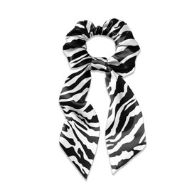 YUVAMAGIMO Zebra Print Hair Scrunchies for Women's Hair Silk Hair Ties with Bows Satin Hair Ribbon Bow Bowknot Elastic Hair Ties Short Hair Scarf Scrunchies Ties for Women Girls