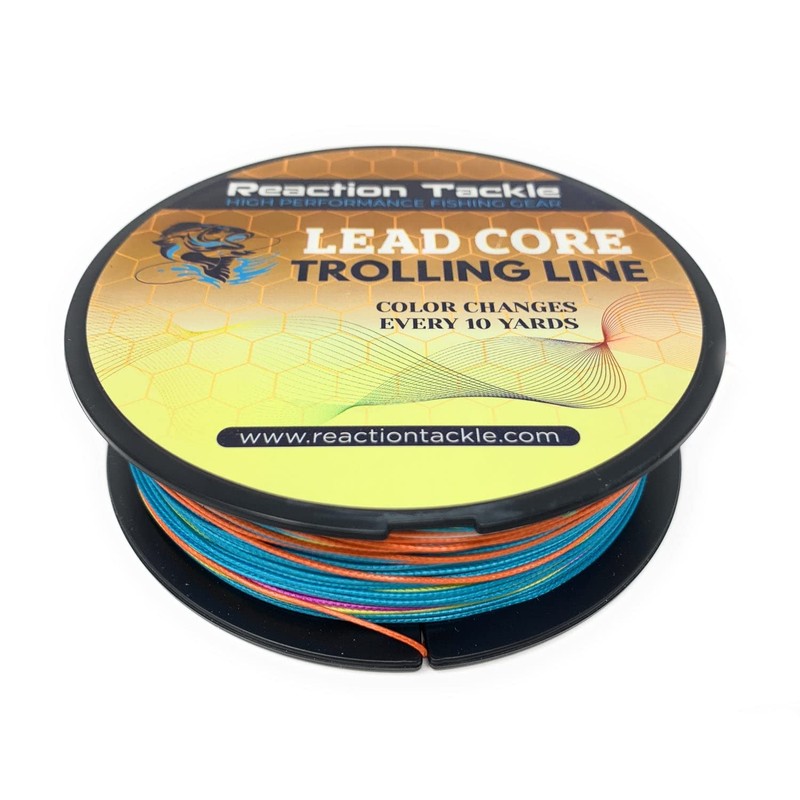 Reaction Tackle Lead Core, Metered Trolling Braided Line Multi-Color -
